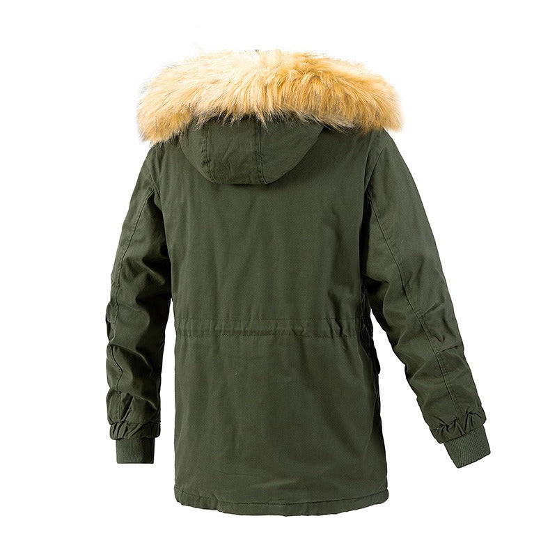 Heren Winter Hooded Katoenen Jas - Slim Fit Camouflage