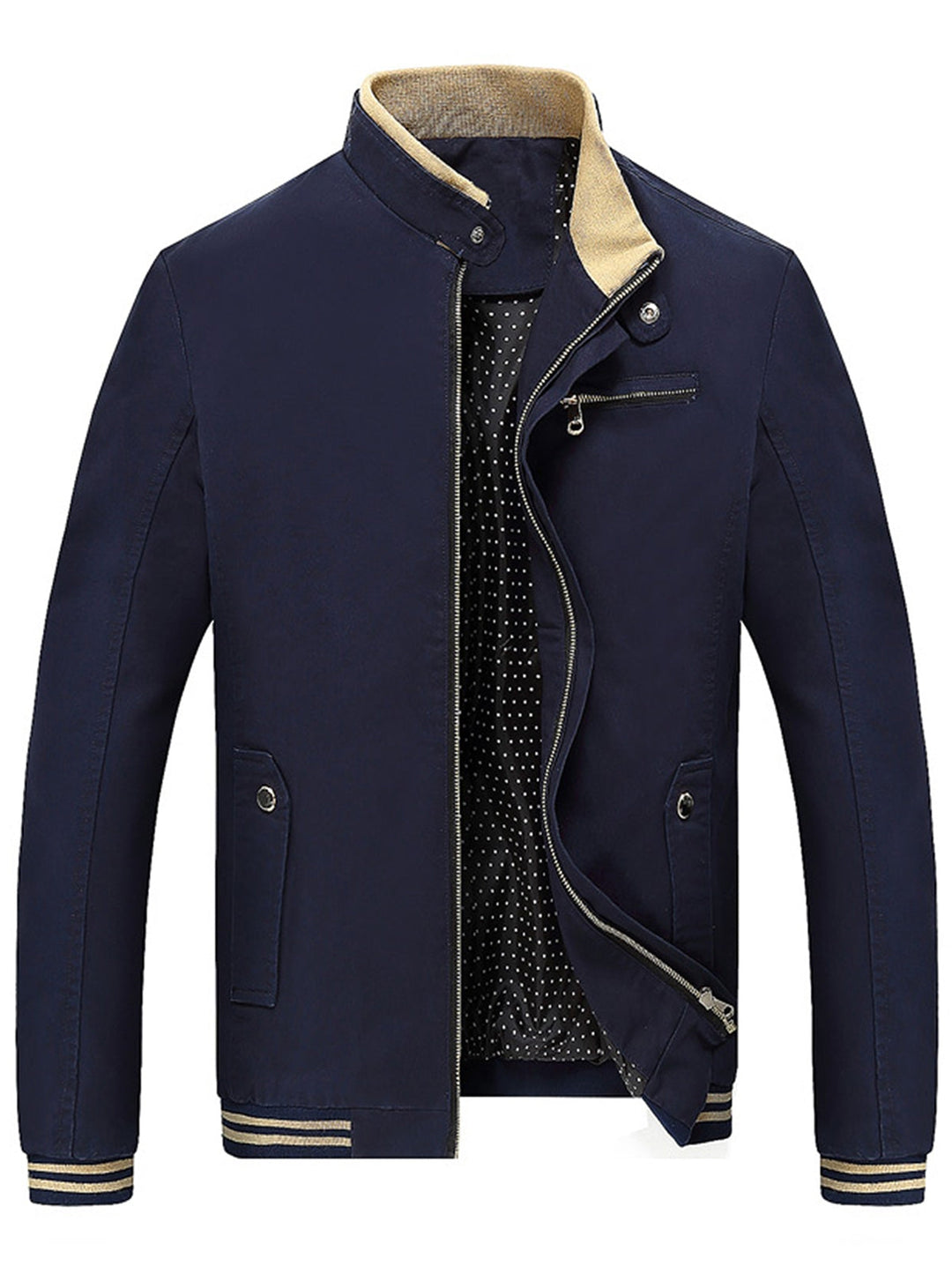 Casual Gestreepte Zip-Up Jas voor Alledaags Gebruik