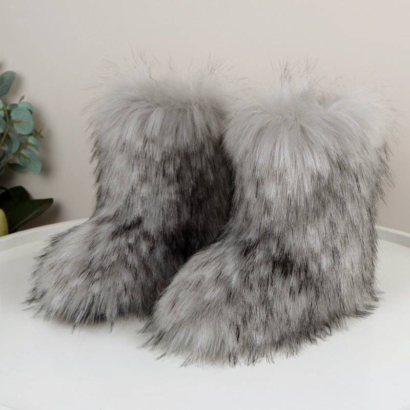 Dames Winter Fuzzy Laarzen - Pluche Voering Instapontwerp